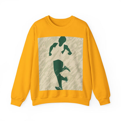 boostlete-am-crew-icon-runner-grainy-blueprint-0134 — Unisex Heavy Blend Crewneck Sweatshirt (Gildan)