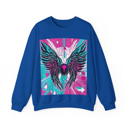 boostlete-am-crew-icon-wings-outline-line-art-0282 — Unisex Heavy Blend Crewneck Sweatshirt (Gildan)