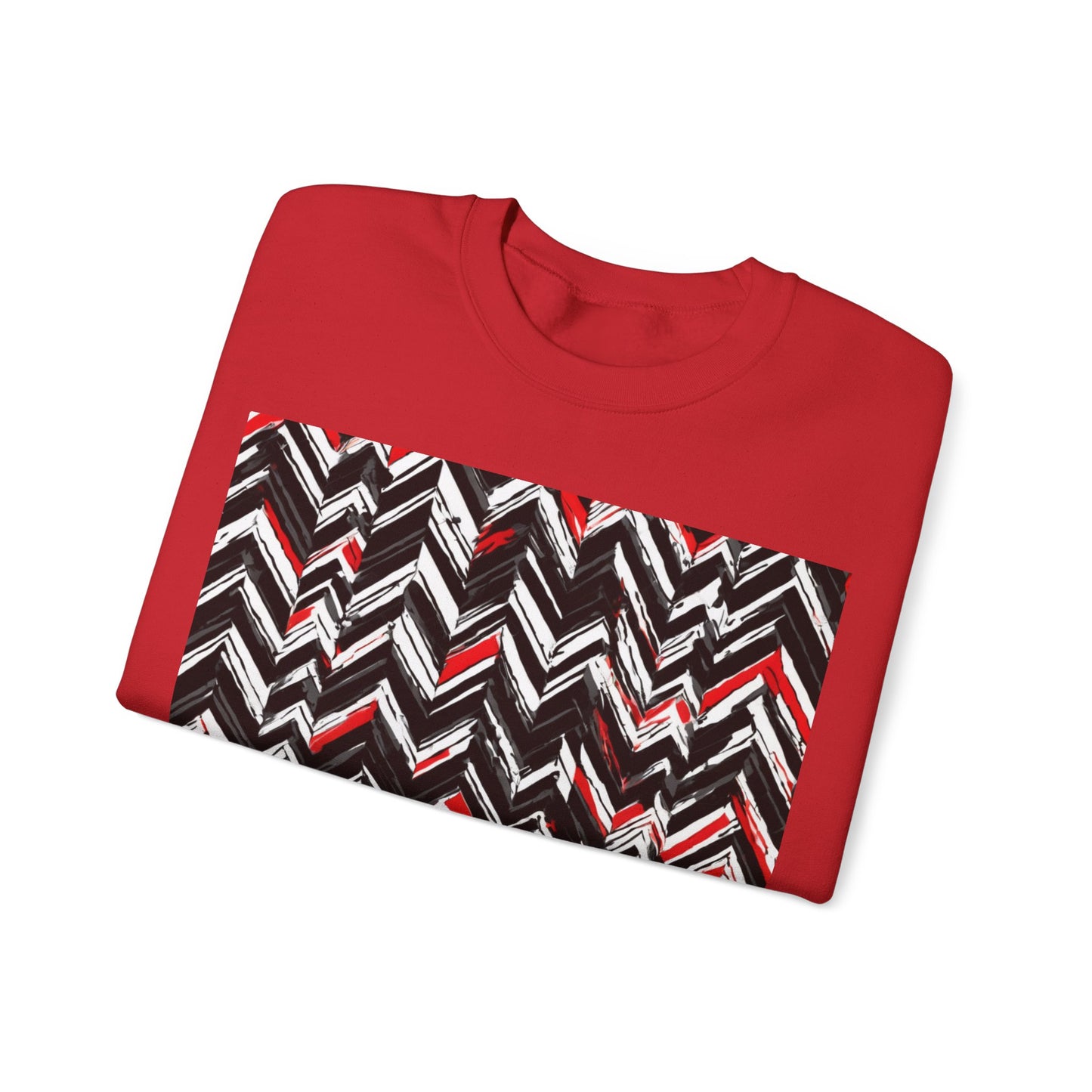 boostlete-am-crew-pattern-chevron-geometric-0659 — Unisex Heavy Blend Crewneck (G18000)