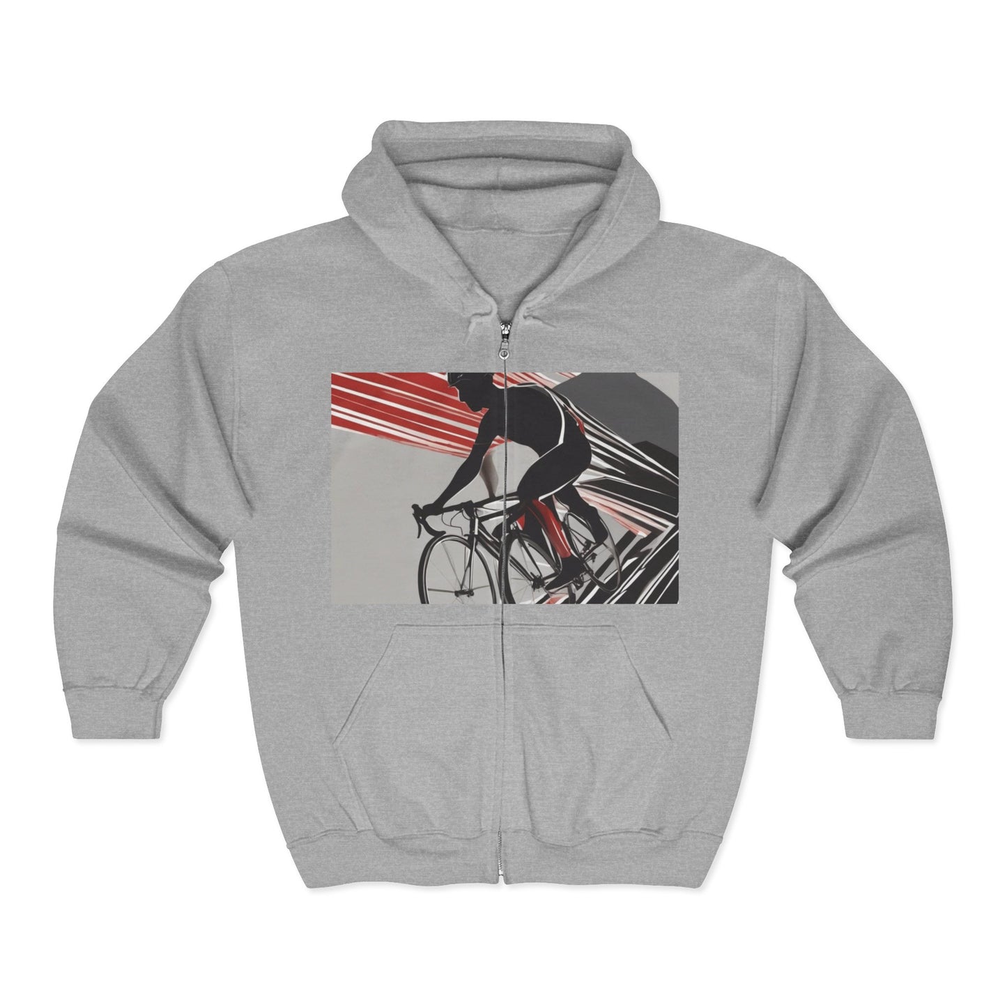 boostlete-boost-mode-scene-cyclist-speed-geometric-0208 — Unisex Heavy Blend Full-Zip Hooded Sweatshirt