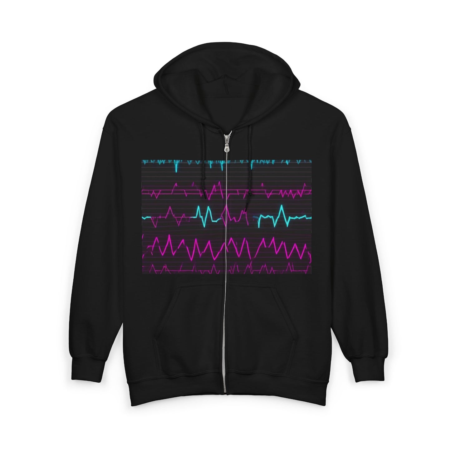 boostlete-boost-mode-pattern-ekg-modern-0111 — Unisex Heavy Blend Full-Zip Hooded Sweatshirt