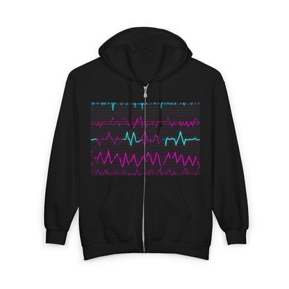 boostlete-boost-mode-pattern-ekg-modern-0111 — Unisex Heavy Blend Full-Zip Hooded Sweatshirt