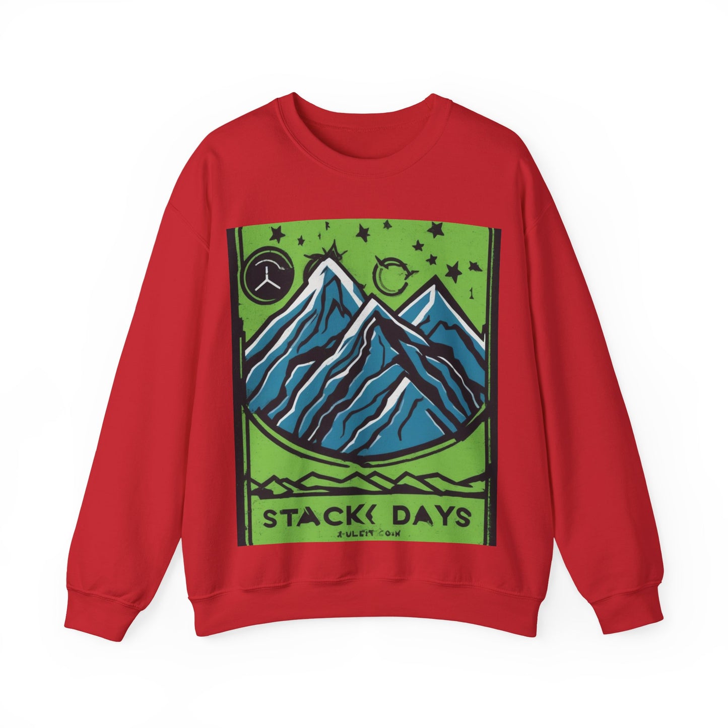 boostlete-pr-season-icon-mountain-grainy-badge-0154 — Unisex Heavy Blend Crewneck Sweatshirt (Gildan)