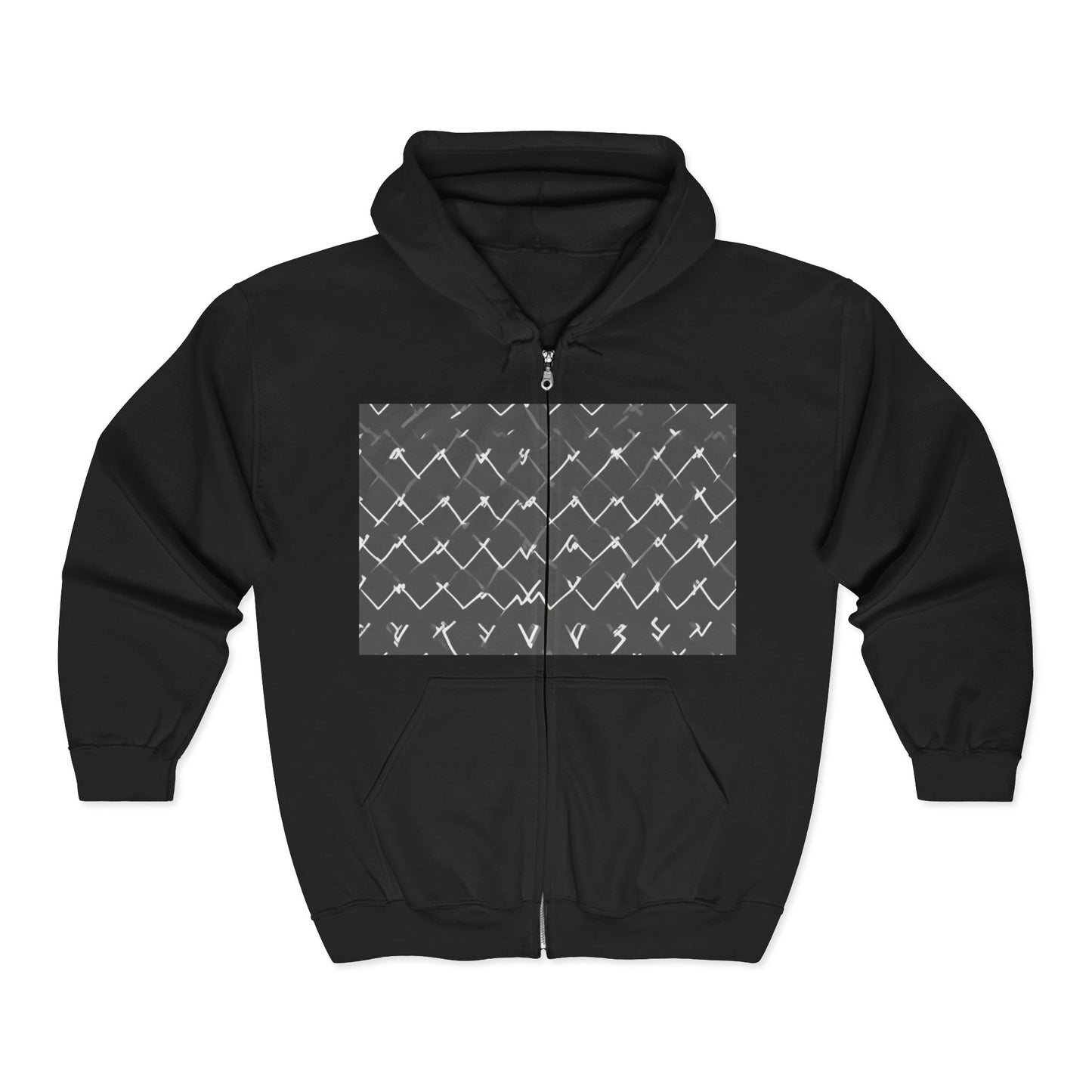 boostlete-am-crew-pattern-ekg-bold-0047 — Unisex Heavy Blend Full-Zip Hooded Sweatshirt