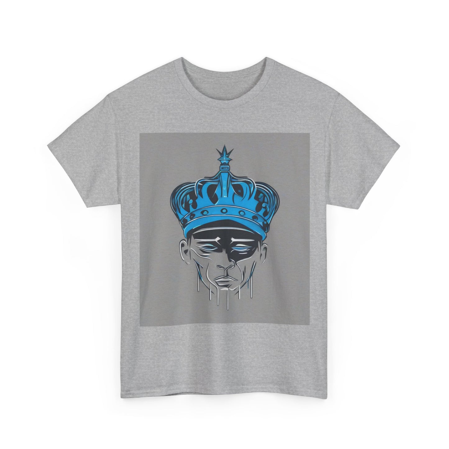 boostlete-am-crew-icon-crown-grainy-monoline-0022 — Unisex Heavy Cotton Tee (Gildan 5000)