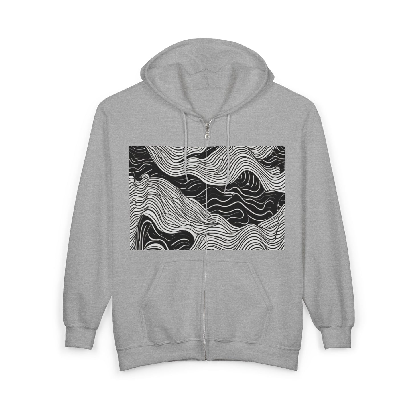 boostlete-field-day-pattern-topographic-line-art-0239 — Unisex Heavy Blend Full-Zip Hooded Sweatshirt
