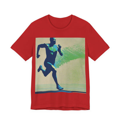 boostlete-am-crew-scene-sprinter-halftone-engraved-0092 — Unisex Jersey Short Sleeve (B+C 3001)