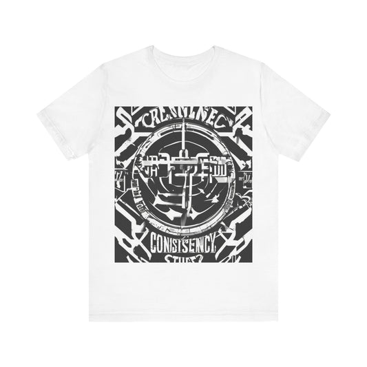 boostlete-am-crew-type-consistency-is-the-flex-centered-industrial-0137 — Unisex Jersey Short Sleeve (B+C 3001)