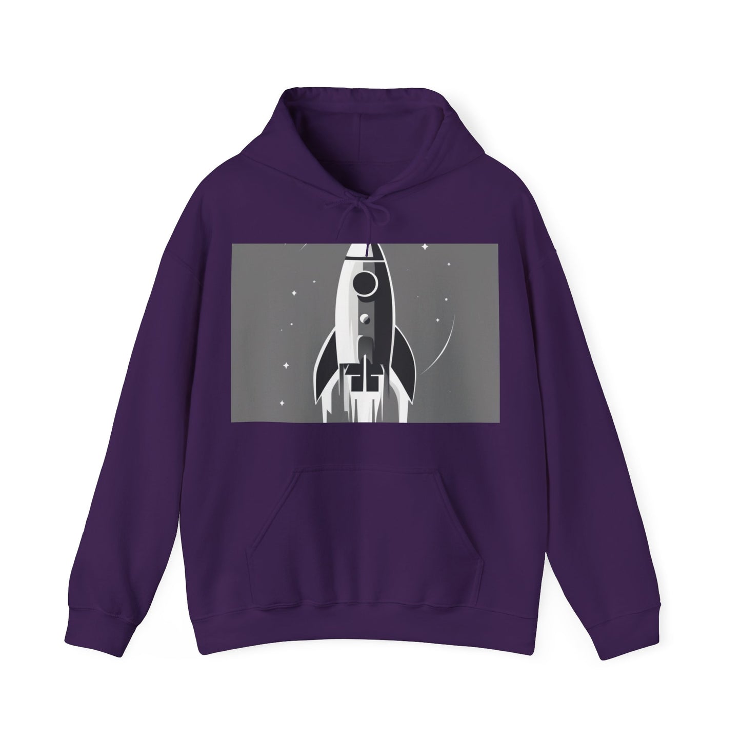 boostlete-field-day-icon-rocket-soft-monoline-1718 — Unisex Heavy Blend Hoodie (G18500)