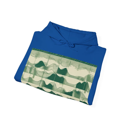 boostlete-mile-by-mile-pattern-audio-blueprint-0971 — Unisex Heavy Blend Hoodie (G18500)