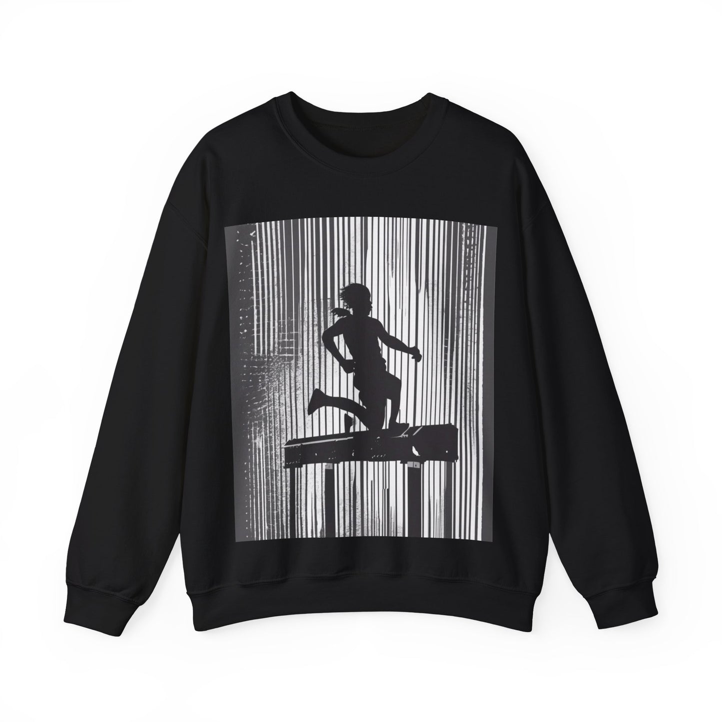 boostlete-am-crew-scene-hurdler-halftone-badge-0956 — Unisex Heavy Blend Crewneck (G18000)