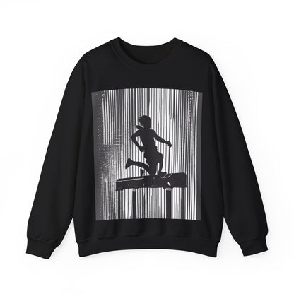 boostlete-am-crew-scene-hurdler-halftone-badge-0956 — Unisex Heavy Blend Crewneck (G18000)