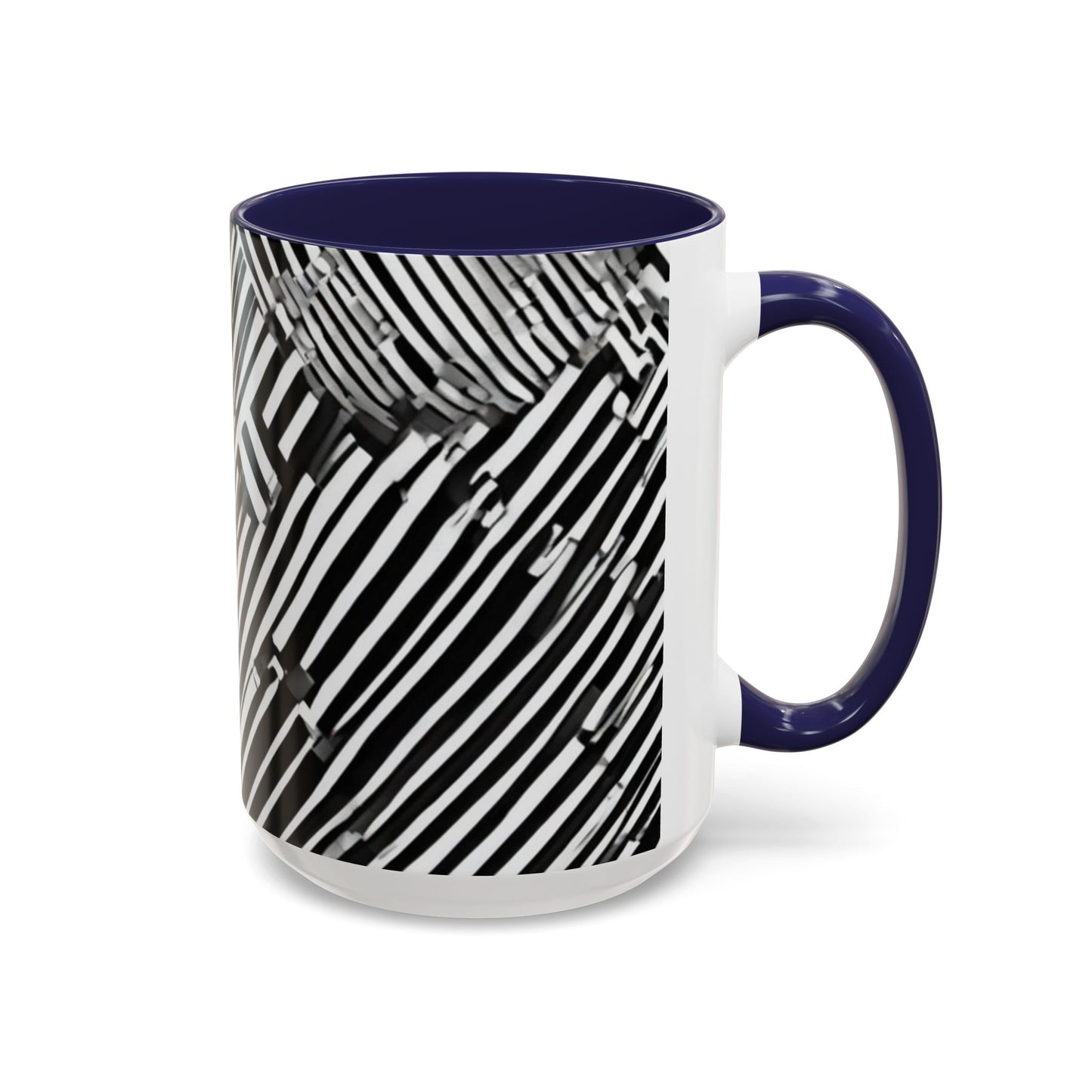 boostlete-mile-by-mile-pattern-barcode-monoline-0059 — Accent Mug 11oz/15oz