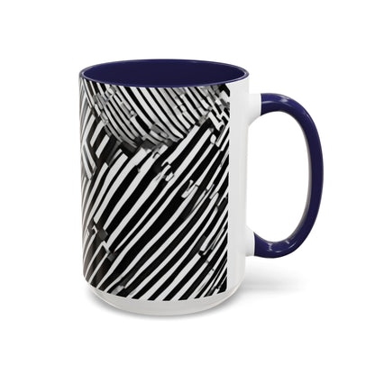 boostlete-mile-by-mile-pattern-barcode-monoline-0059 — Accent Mug 11oz/15oz