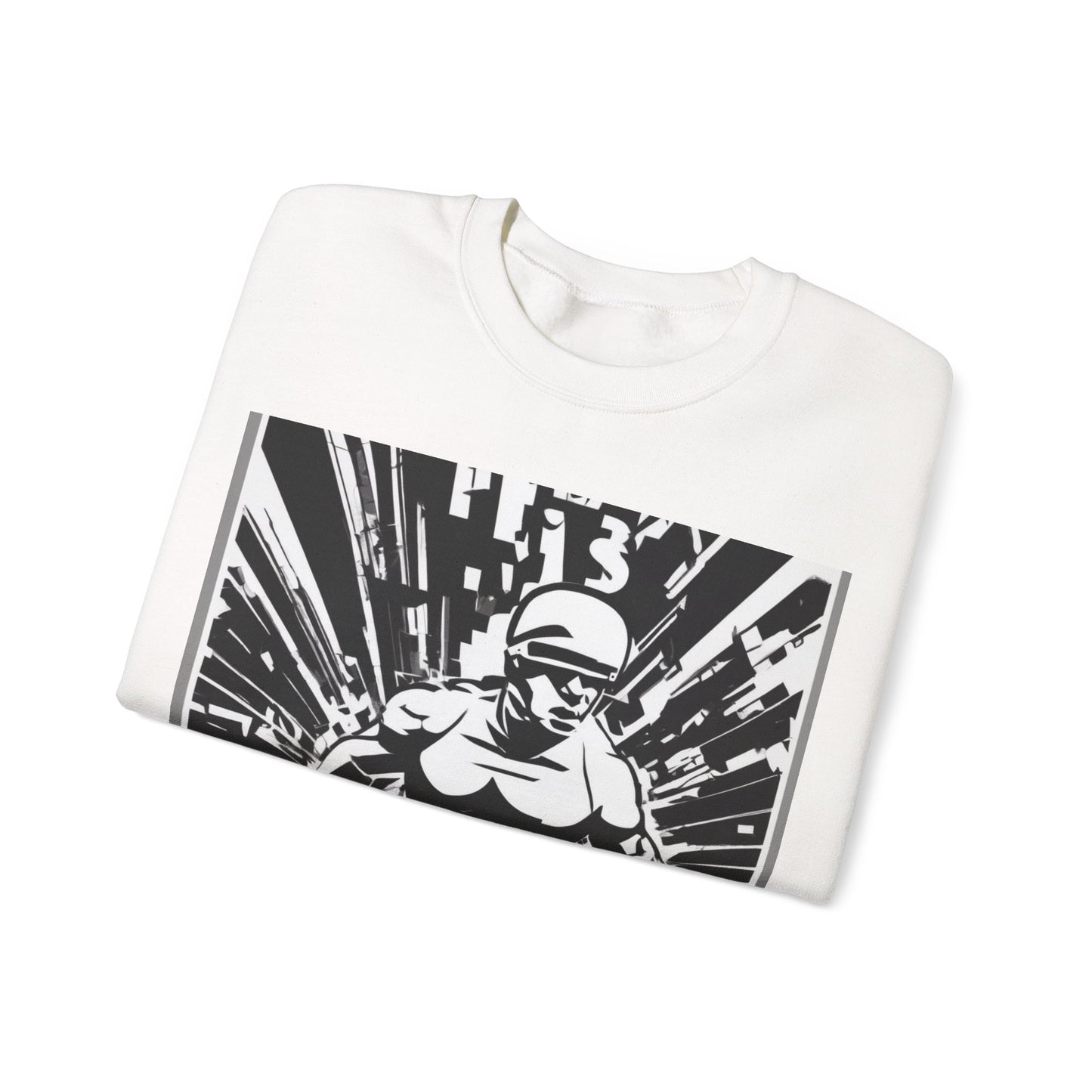 boostlete-field-day-scene-sprinter-halftone-bold-0148 — Unisex Heavy Blend Crewneck Sweatshirt (Gildan)