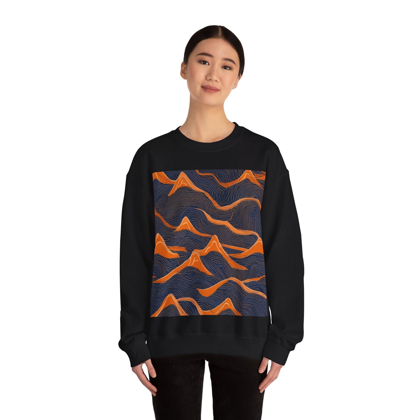 boostlete-boost-mode-pattern-topographic-engraved-0035 — Unisex Heavy Blend Crewneck Sweatshirt (Gildan)