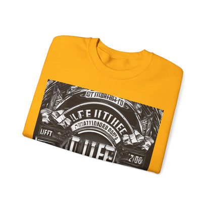 boostlete-am-crew-type-lift-the-standard-banner-engraved-0665 — Unisex Heavy Blend Crewneck (G18000)
