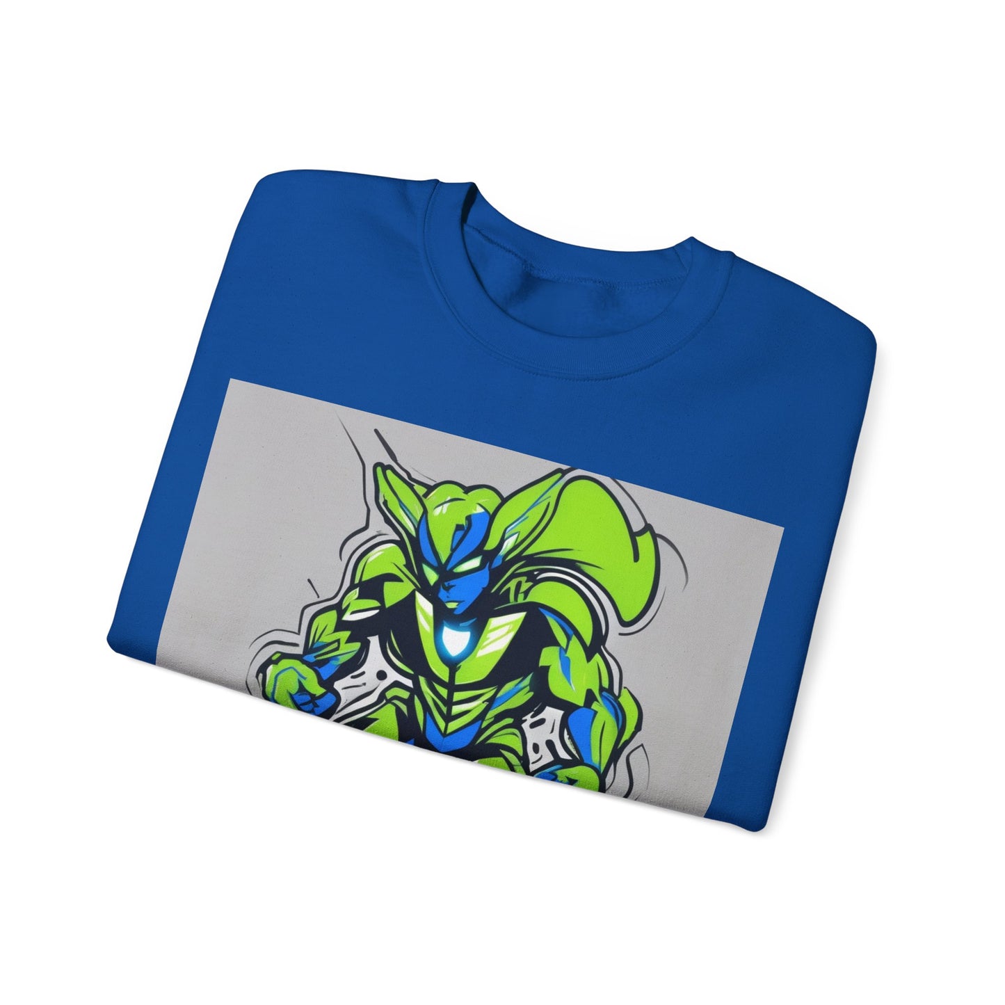 boostlete-quiet-power-type-boost-mode-on-outline-over-solid-modern-0741 — Unisex Heavy Blend Crewneck (G18000)