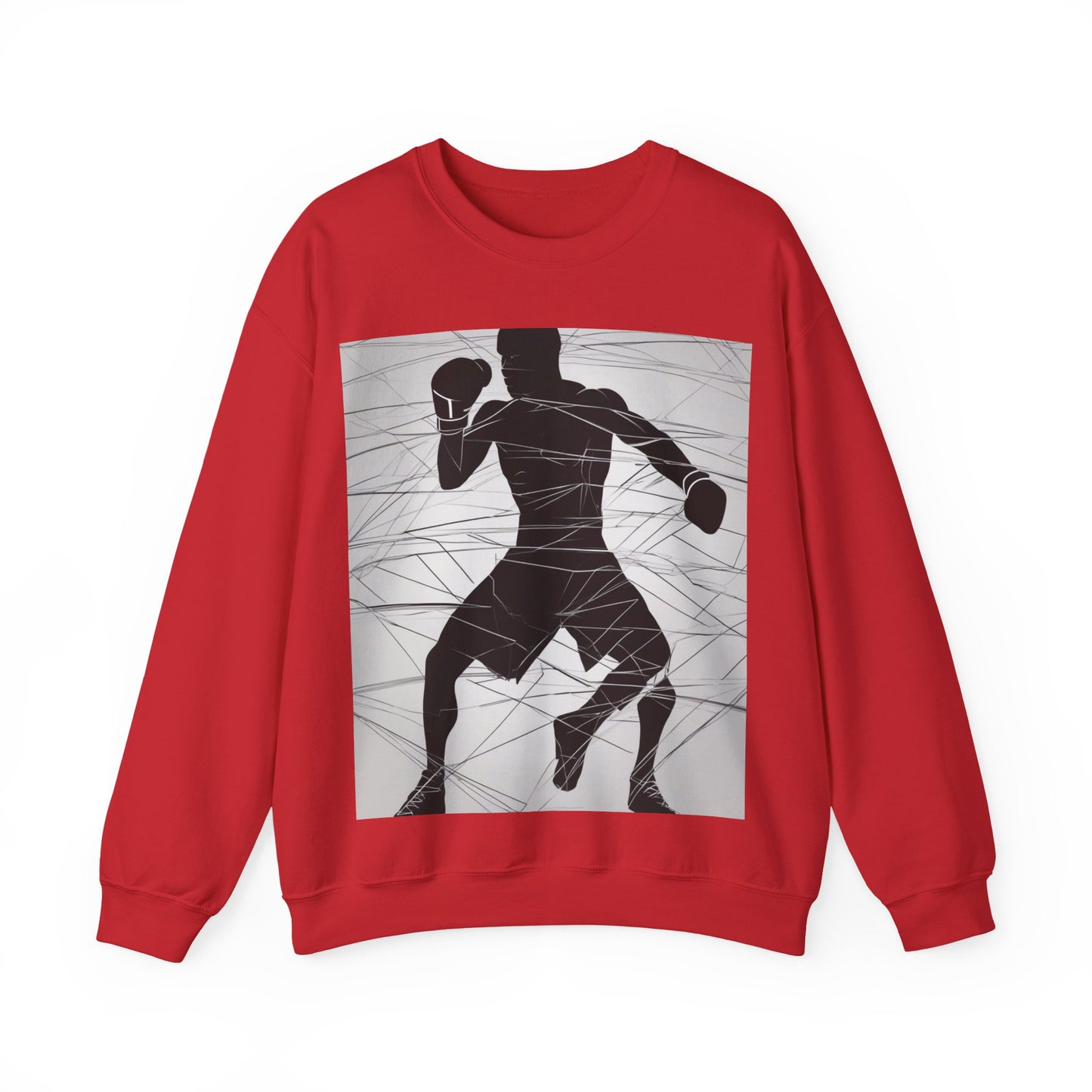 boostlete-mile-by-mile-scene-boxer-motion-geometric-0028 — Unisex Heavy Blend Crewneck Sweatshirt (Gildan)