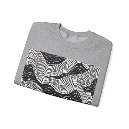 boostlete-field-day-pattern-topographic-line-art-0239 — Unisex Heavy Blend Crewneck Sweatshirt (Gildan)