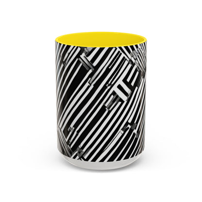 boostlete-mile-by-mile-pattern-barcode-monoline-0059 — Accent Mug 11oz/15oz