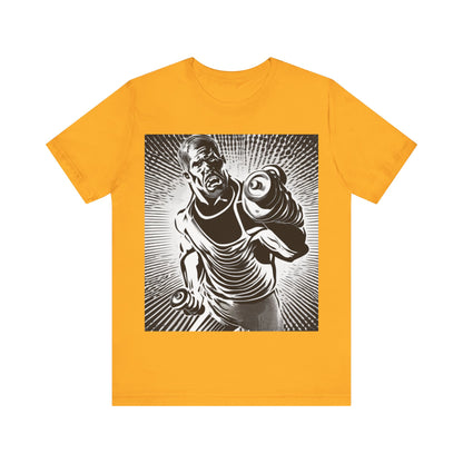 boostlete-pr-season-scene-lunge-halftone-engraved-0096 — Unisex Jersey Short Sleeve (B+C 3001)