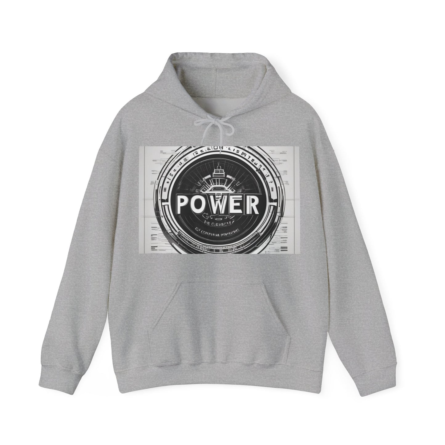 boostlete-boost-mode-type-power-in-quiet-badge-blueprint-0245 — Unisex Heavy Blend Hooded Sweatshirt (Gildan)