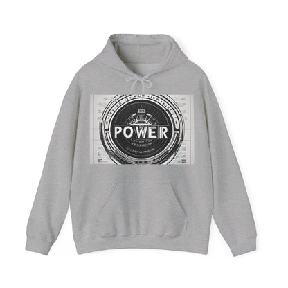 boostlete-boost-mode-type-power-in-quiet-badge-blueprint-0245 — Unisex Heavy Blend Hooded Sweatshirt (Gildan)