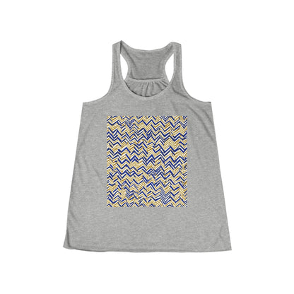 boostlete-boost-mode-pattern-ekg-line-art-0091 — Women's Flowy Racerback Tank (B+C 8800)
