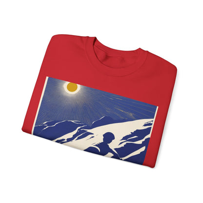 boostlete-am-crew-scene-cyclist-offset-bold-0008 — Unisex Heavy Blend Crewneck Sweatshirt (Gildan)