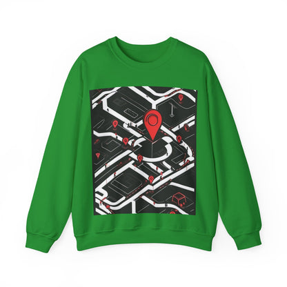 boostlete-am-crew-icon-map-matte-isometric-0094 — Unisex Heavy Blend Crewneck Sweatshirt (Gildan)