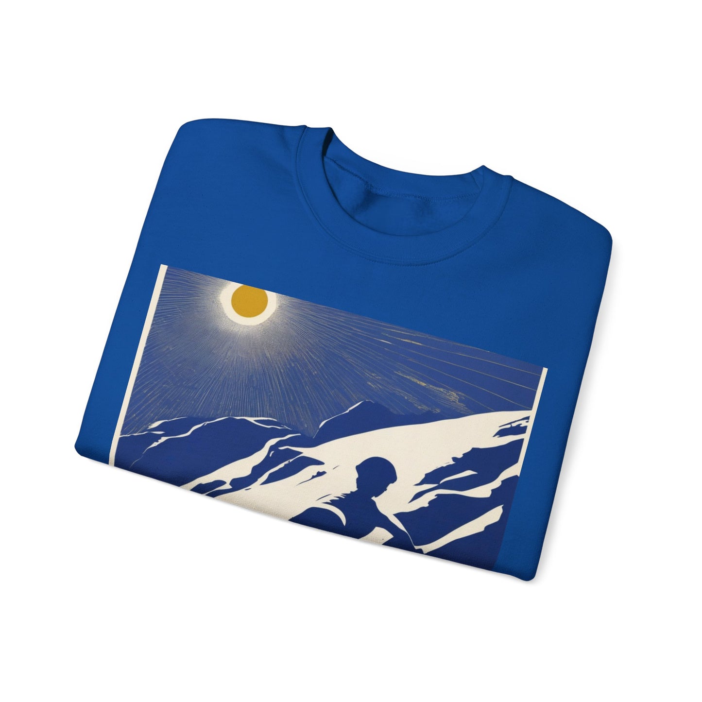 boostlete-am-crew-scene-cyclist-offset-bold-0008 — Unisex Heavy Blend Crewneck Sweatshirt (Gildan)