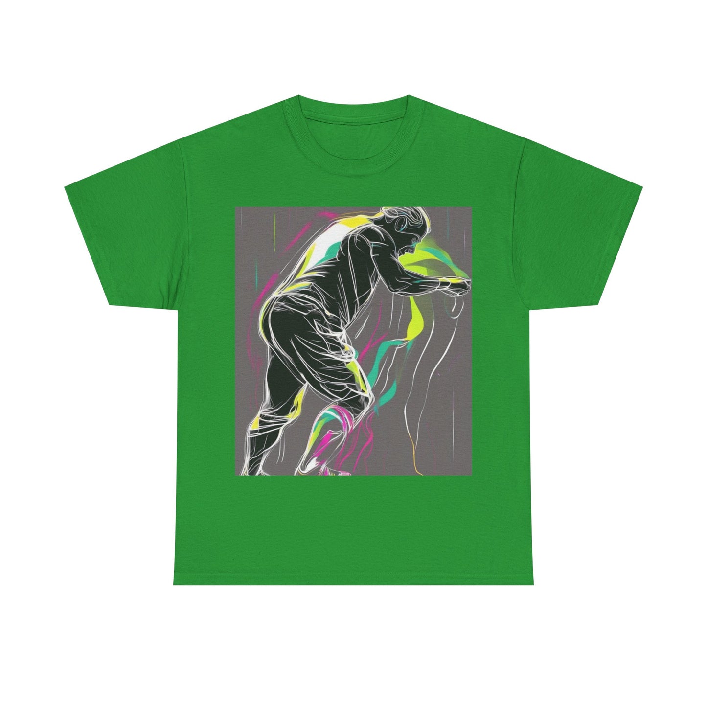 boostlete-iron-intent-scene-athlete-neon-monoline-0140 — Unisex Heavy Cotton Tee (Gildan 5000)