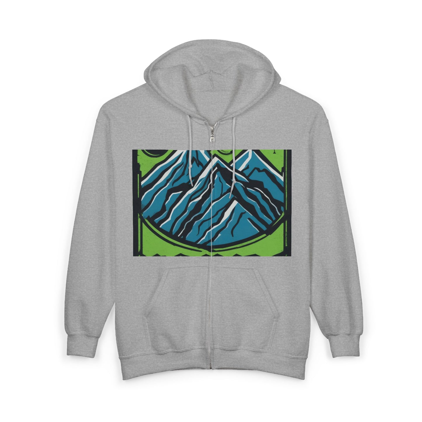boostlete-pr-season-icon-mountain-grainy-badge-0154 — Unisex Heavy Blend Full-Zip Hooded Sweatshirt