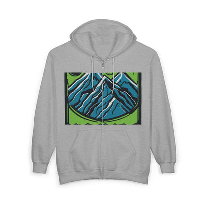 boostlete-pr-season-icon-mountain-grainy-badge-0154 — Unisex Heavy Blend Full-Zip Hooded Sweatshirt