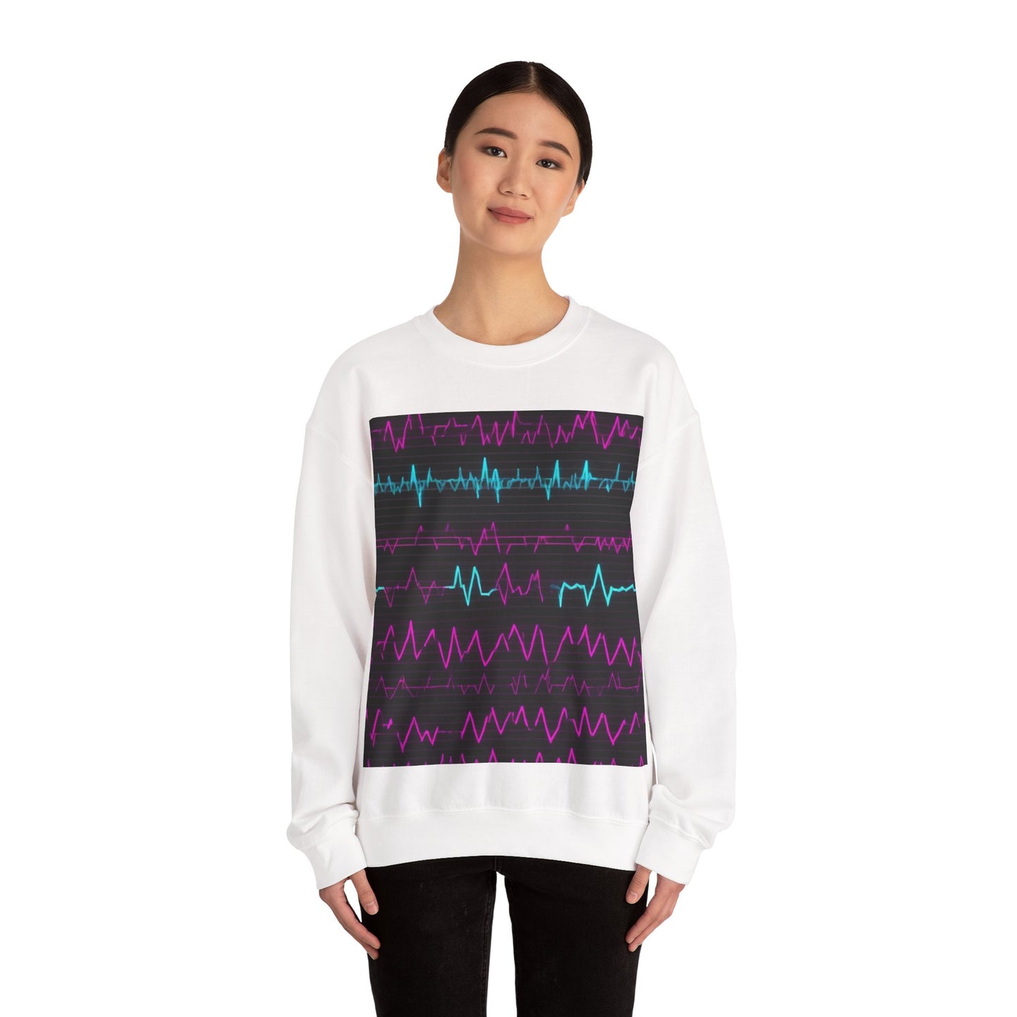 boostlete-boost-mode-pattern-ekg-modern-0111 — Unisex Heavy Blend Crewneck Sweatshirt (Gildan)