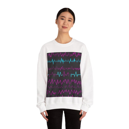 boostlete-boost-mode-pattern-ekg-modern-0111 — Unisex Heavy Blend Crewneck Sweatshirt (Gildan)