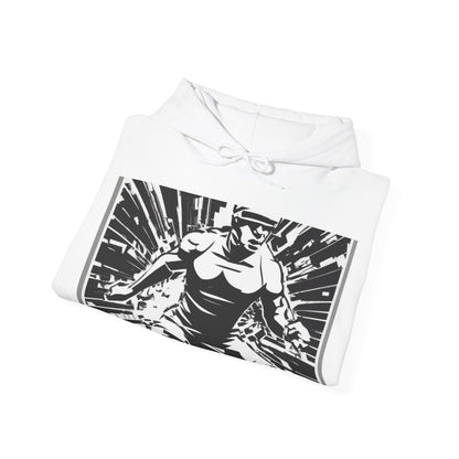 boostlete-field-day-scene-sprinter-halftone-bold-0148 — Unisex Heavy Blend Hooded Sweatshirt (Gildan)