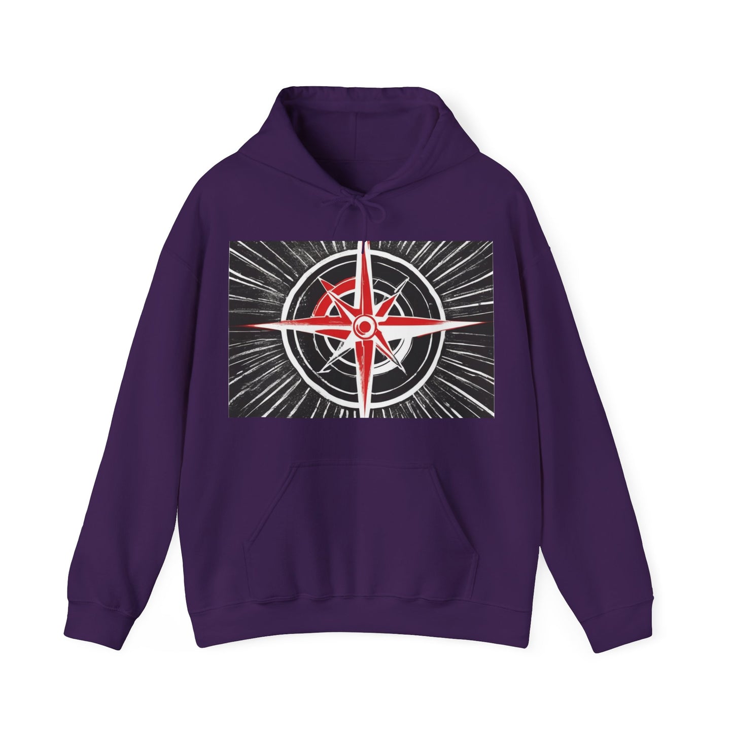 boostlete-boost-mode-icon-compass-chalk-vector-1382 — Unisex Heavy Blend Hoodie (G18500)