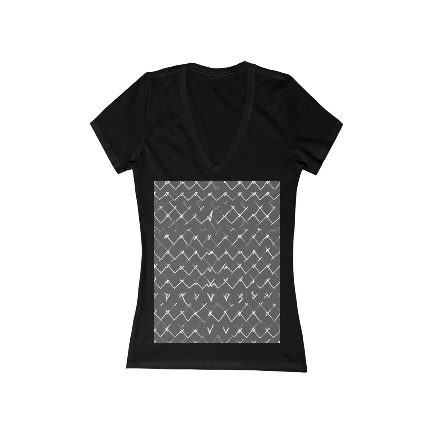 boostlete-am-crew-pattern-ekg-bold-0047 — Women's Deep V-Neck Tee (B+C 6035)