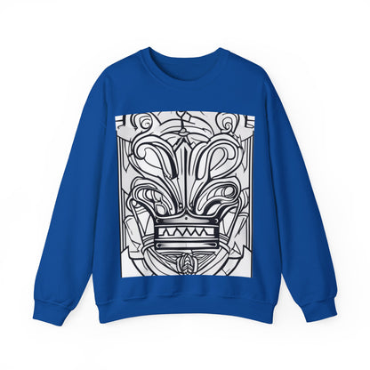 boostlete-boost-mode-icon-crown-offset-line-art-0190 — Unisex Heavy Blend Crewneck Sweatshirt (Gildan)