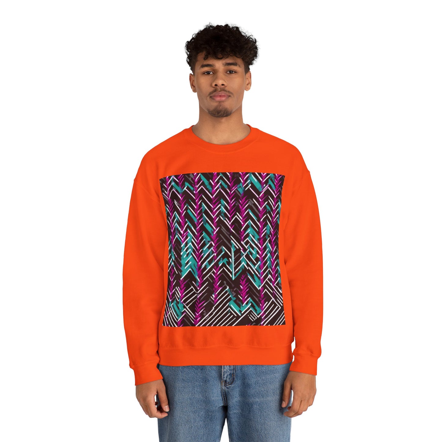 boostlete-recovery-progress-pattern-chevron-retro-0243 — Unisex Heavy Blend Crewneck (G18000)