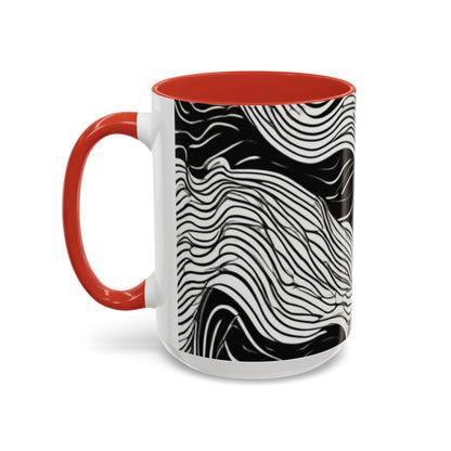 boostlete-field-day-pattern-topographic-line-art-0239 — Accent Mug 11oz/15oz