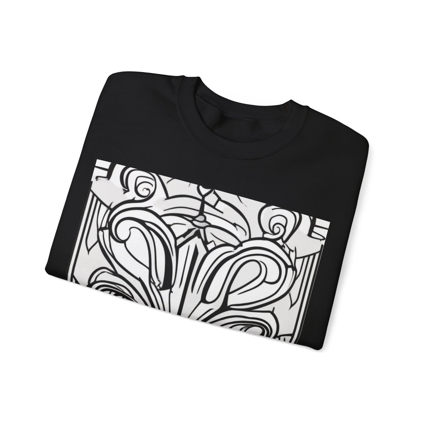 boostlete-boost-mode-icon-crown-offset-line-art-0190 — Unisex Heavy Blend Crewneck Sweatshirt (Gildan)