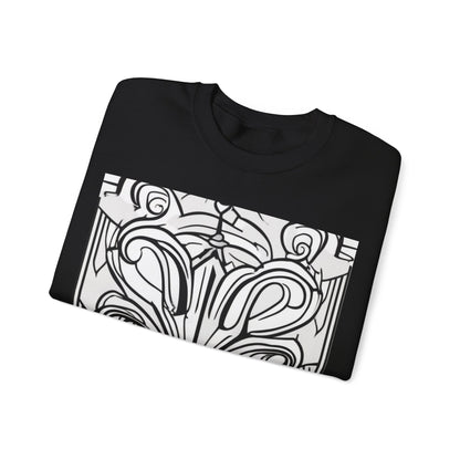 boostlete-boost-mode-icon-crown-offset-line-art-0190 — Unisex Heavy Blend Crewneck Sweatshirt (Gildan)