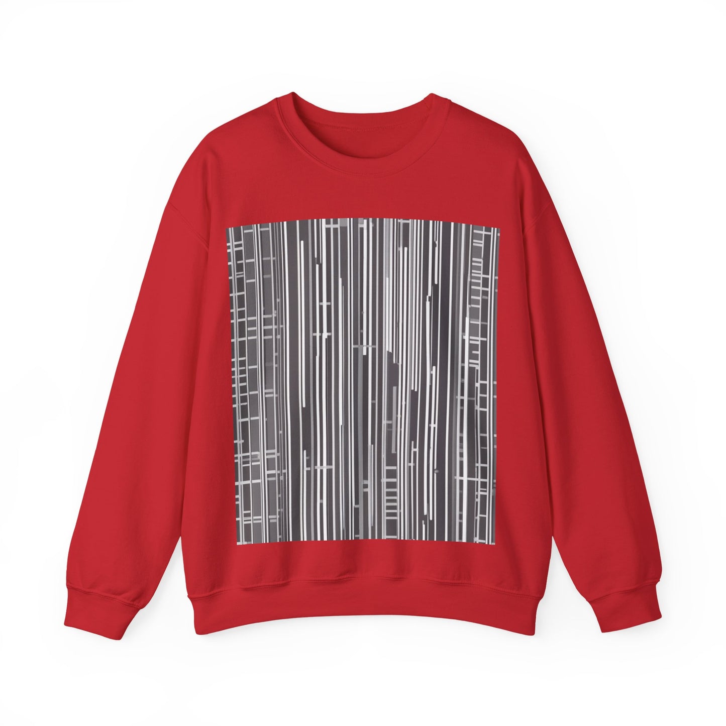 boostlete-boost-mode-pattern-barcode-blueprint-0463 — Unisex Heavy Blend Crewneck (G18000)