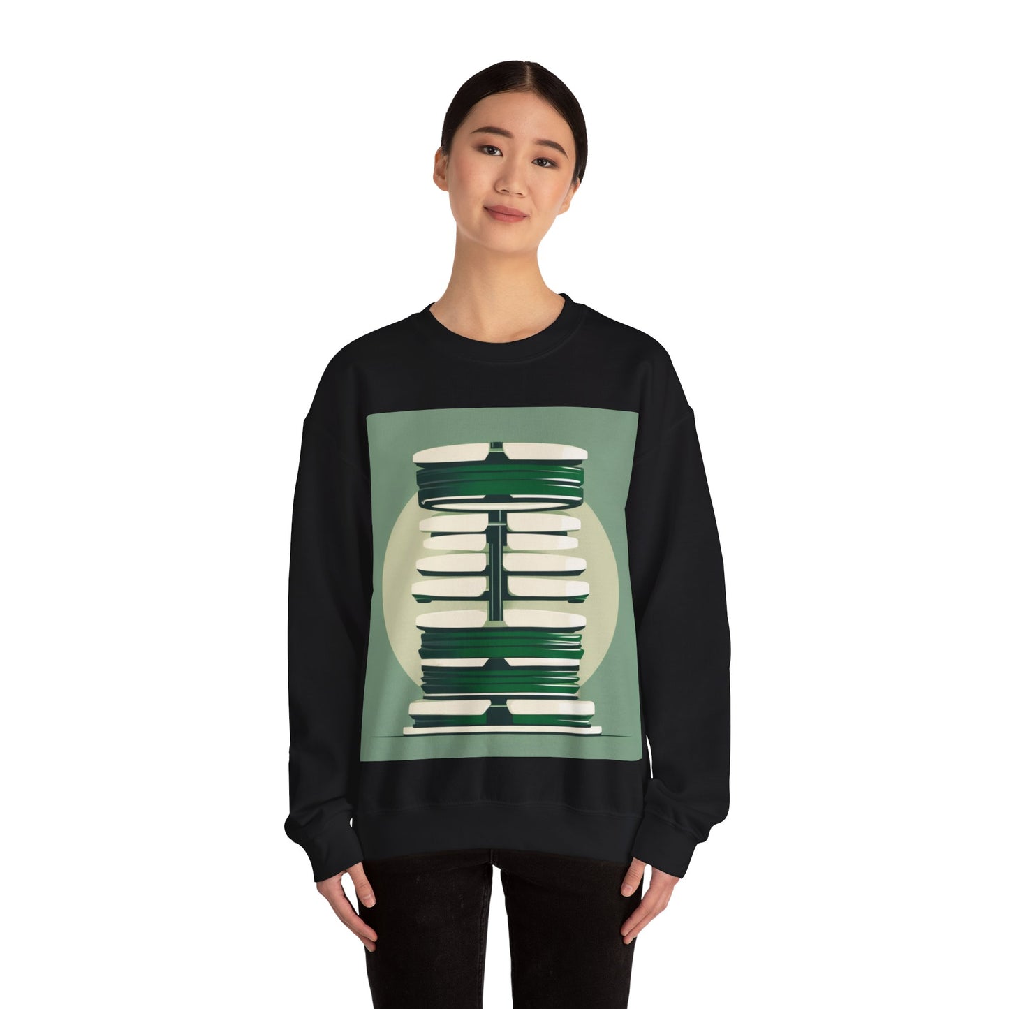 boostlete-recovery-progress-icon-barbell-glitch-vector-1746 — Unisex Heavy Blend Crewneck (G18000)