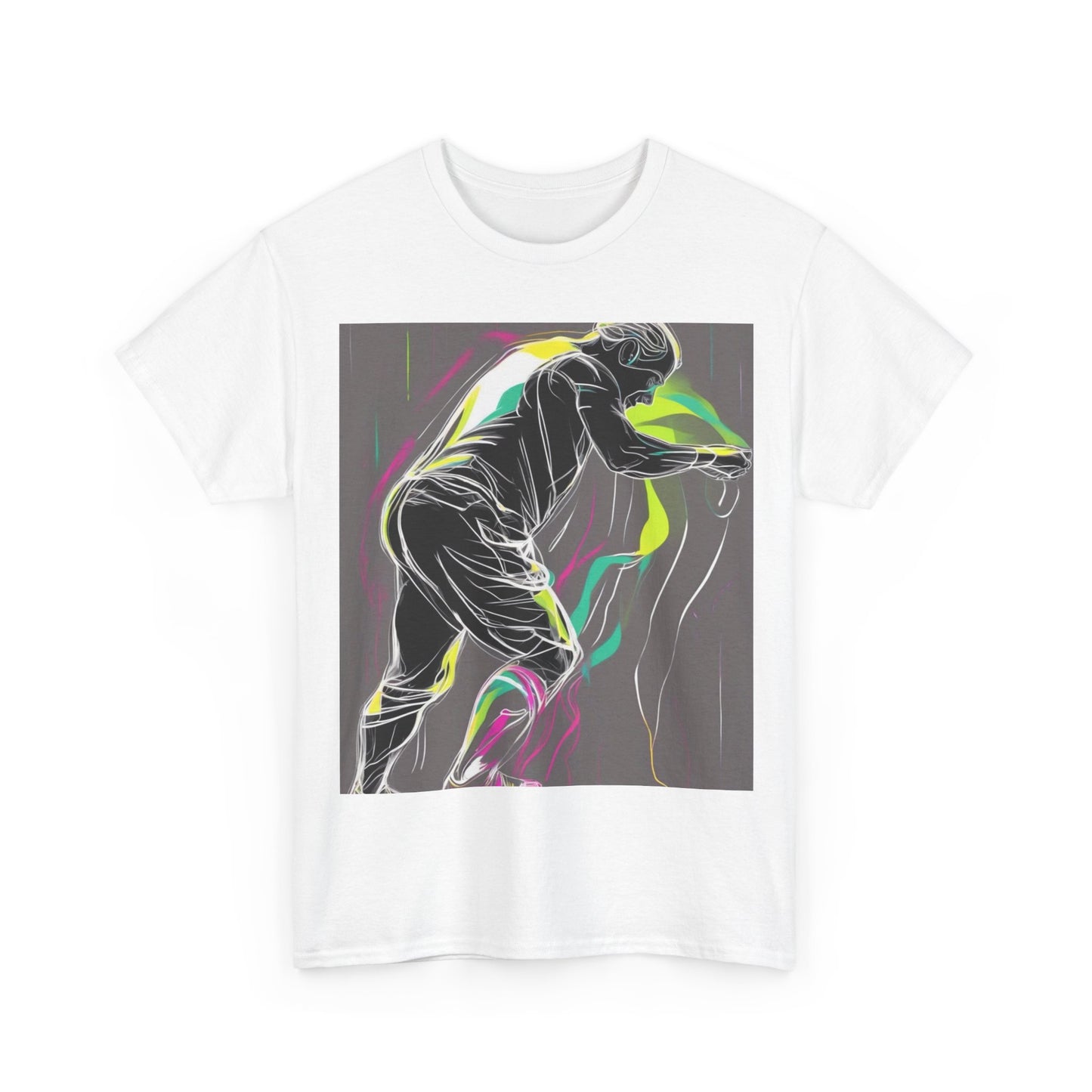 boostlete-iron-intent-scene-athlete-neon-monoline-0140 — Unisex Heavy Cotton Tee (Gildan 5000)
