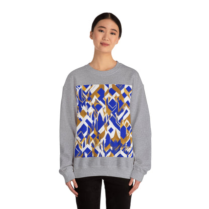 boostlete-field-day-icon-flame-glitch-geometric-0090 — Unisex Heavy Blend Crewneck Sweatshirt (Gildan)