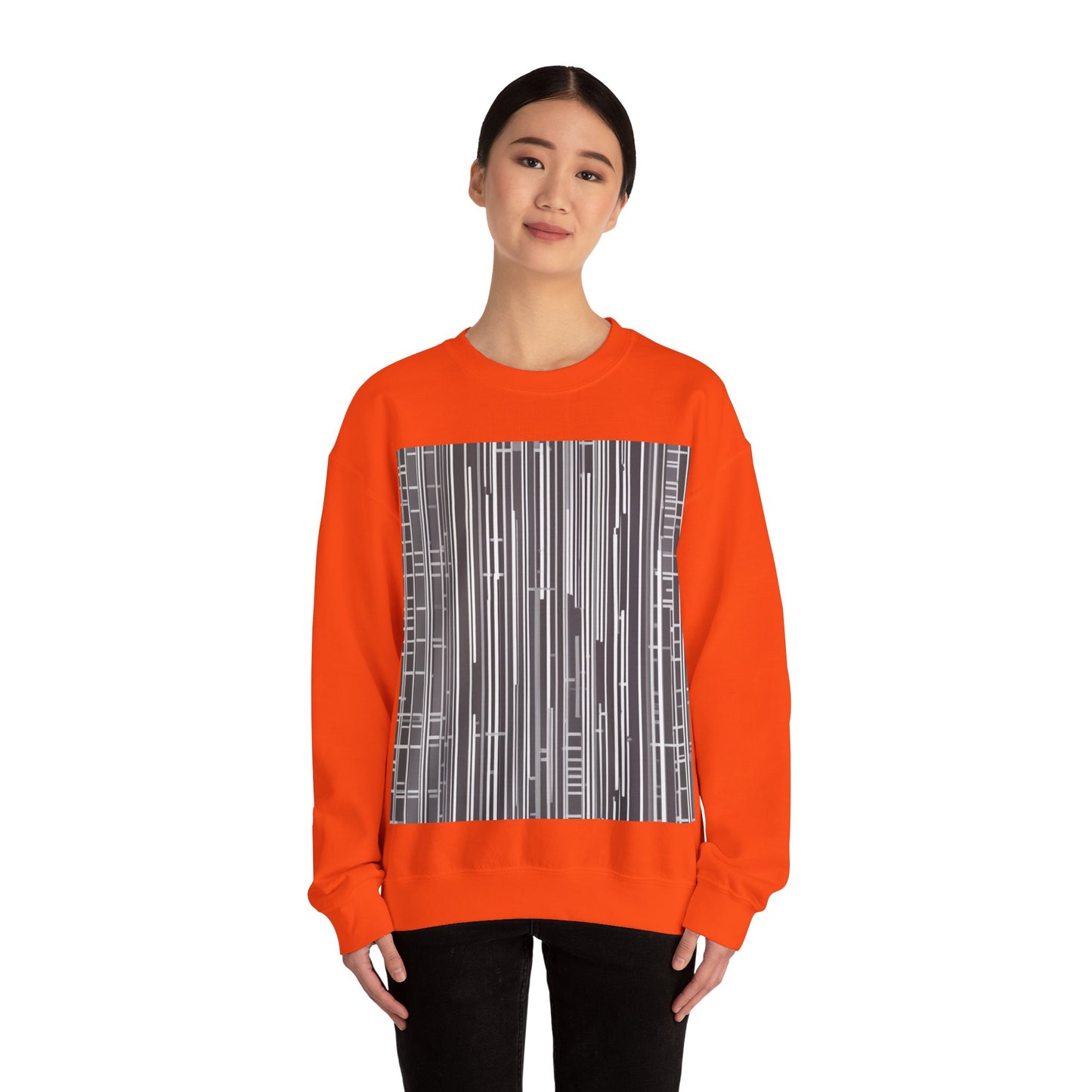 boostlete-boost-mode-pattern-barcode-blueprint-0463 — Unisex Heavy Blend Crewneck (G18000)